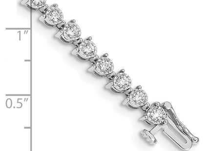 14k White Gold Complete 2 carat Diamond Illusion Setting Tennis Bracelet (Style BM4656-200-WA)