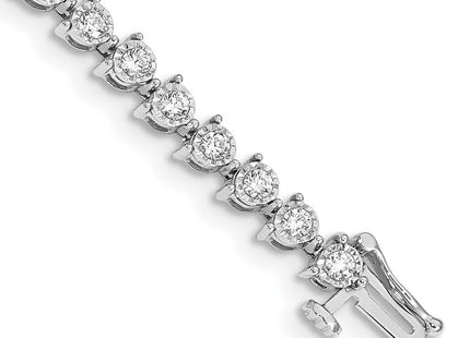 14k White Gold Complete 2 carat Diamond Illusion Setting Tennis Bracelet (Style BM4656-200-WA)