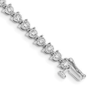 14k White Gold Complete 2 carat Diamond Illusion Setting Tennis Bracelet (Style BM4656-200-WA)