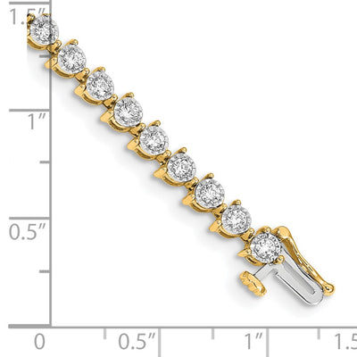 14K Complete 2 carat Diamond Illusion Setting Tennis Bracelet