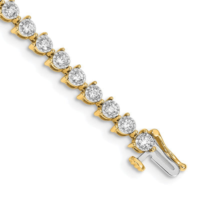 14K Complete 2 carat Diamond Illusion Setting Tennis Bracelet