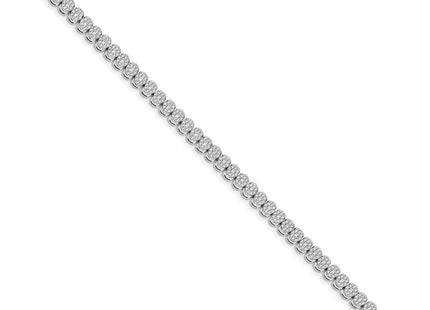 14k White Gold Complete 3 carat Diamond Cluster Setting Tennis Bracelet (Style BM4662-300-WA)