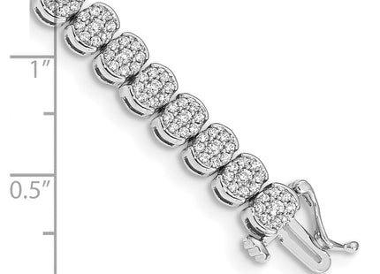 14k White Gold Complete 3 carat Diamond Cluster Setting Tennis Bracelet (Style BM4662-300-WA)