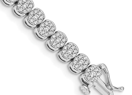 14k White Gold Complete 3 carat Diamond Cluster Setting Tennis Bracelet (Style BM4662-300-WA)