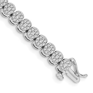 14k White Gold Complete 3 carat Diamond Cluster Setting Tennis Bracelet (Style BM4662-300-WA)