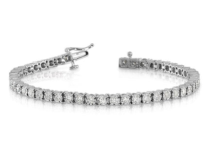 14K white gold diamond bracelet, another view