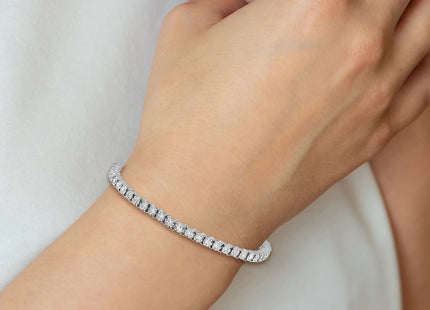 14k White Gold Complete 2 carat Diamond Illusion Setting Tennis Bracelet, 7 x 4mm