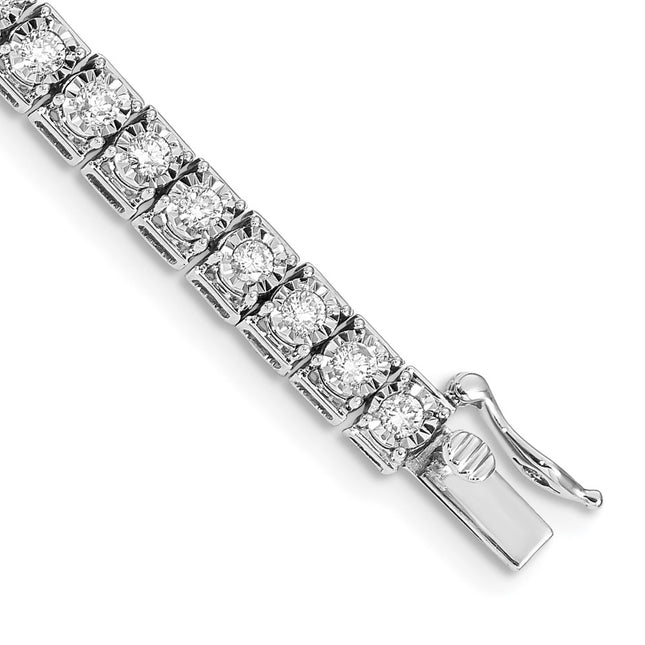 14k White Gold Complete 3 carat Diamond Illusion Setting 7. Tennis Bracelet