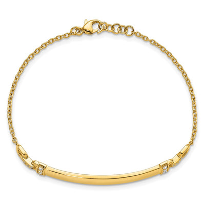 14K Complete 1/8 carat Diamond ID Bracelet with Extender