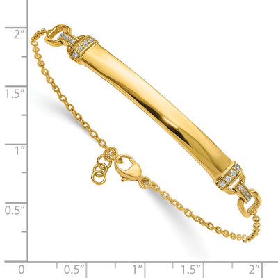 14K Complete 1/8 carat Diamond ID Bracelet with Extender