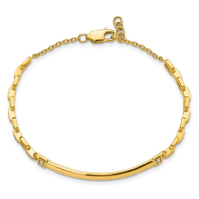 14K Complete 1/4 carat Diamond ID Bracelet with Extender