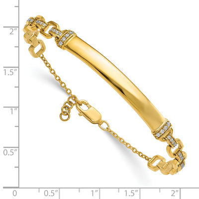 14K Complete 1/4 carat Diamond ID Bracelet with Extender