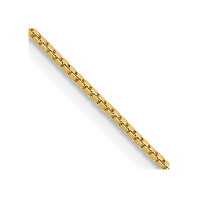14K . Box with Lobster Clasp Anklet, 10 x 0.5mm