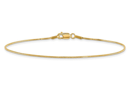 14K gold box link bracelet, another view