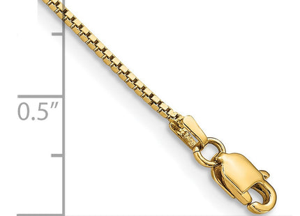 14K gold box link bracelet, further view