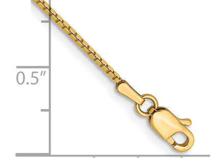 14K gold box link anklet, alternate view
