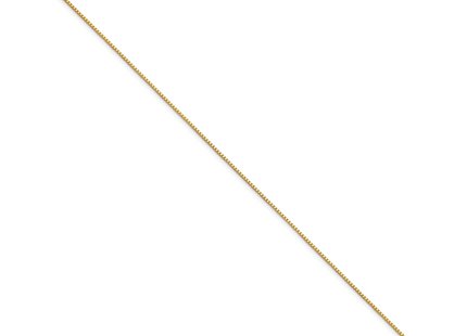 14K . Box with Lobster Clasp Anklet, 9 x 1.05mm