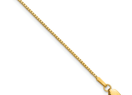 14K . Box with Lobster Clasp Anklet, 9 x 1.05mm
