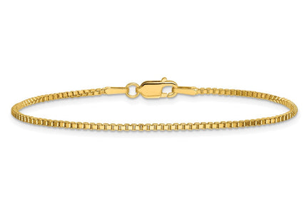 14K . Box with Lobster Clasp Bracelet (Style BOX150-7)