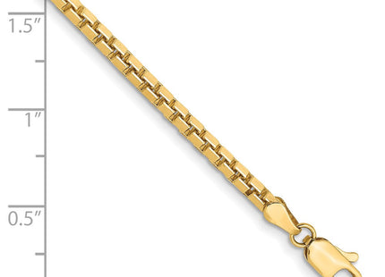 14K gold box link chain, alternate view