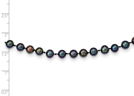 14k 5- Black Near-Round Freshwater Cultured Pearl Bracelet