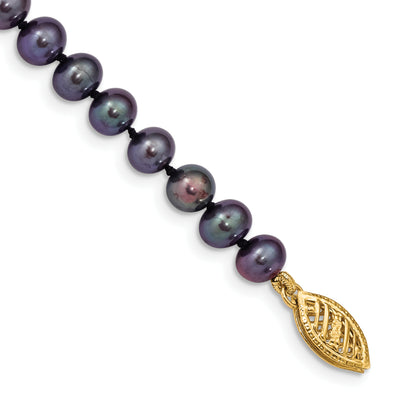 14K Black Near-Round Freshwater Cultured Pearl Bracelet