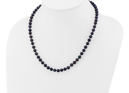 14k 6- Black Near-Round Freshwater Cultured Pearl Necklace