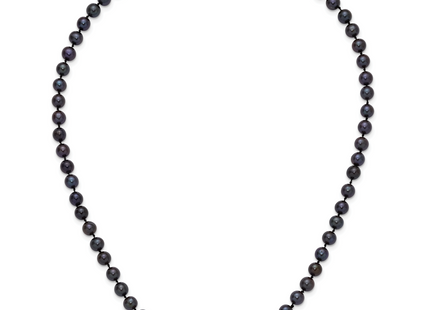 14k 6- Black Near-Round Freshwater Cultured Pearl Necklace