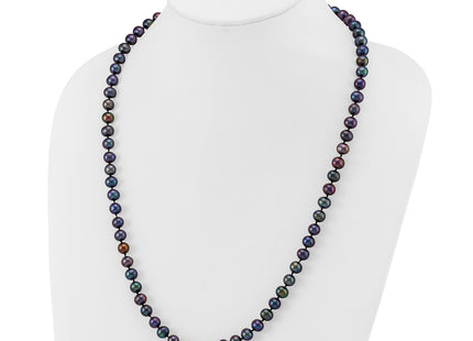 14k 7- Black Near-Round Freshwater Cultured Pearl Necklace