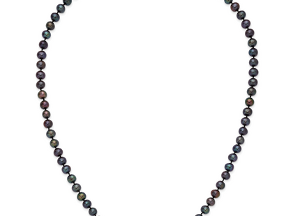14k 7- Black Near-Round Freshwater Cultured Pearl Necklace