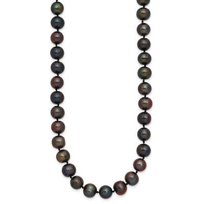 14K Black Near-Round Freshwater Cultured Pearl Necklace