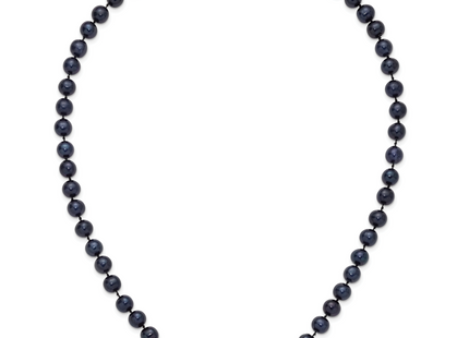 14k 8- Black Near-Round Freshwater Cultured Pearl Necklace
