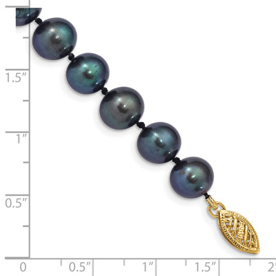 14K Black Near-Round Freshwater Cultured Pearl Bracelet