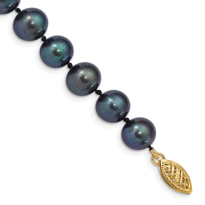14K Black Near-Round Freshwater Cultured Pearl Bracelet