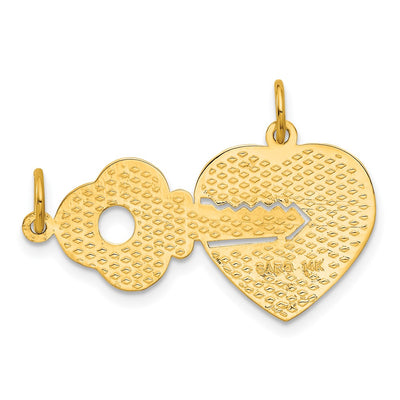 14K Polished 2 Piece Break Apart HE Who Holds The Key Charms, 22 x 32mm