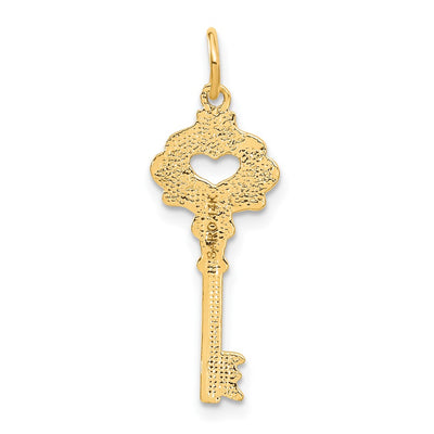 14K Fancy Edge Key Charm