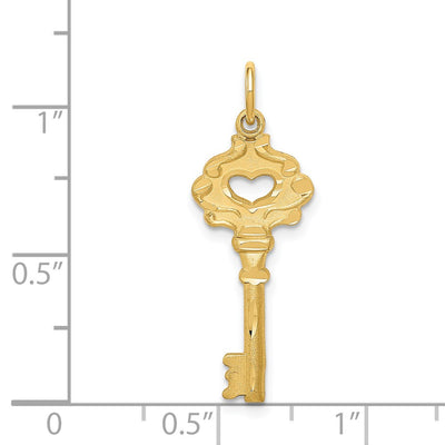 14K Fancy Edge Key Charm