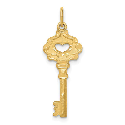 14K Fancy Edge Key Charm