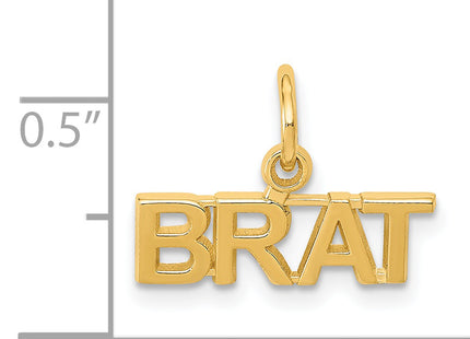 14K Polished Brat Charm, 12 x 15mm