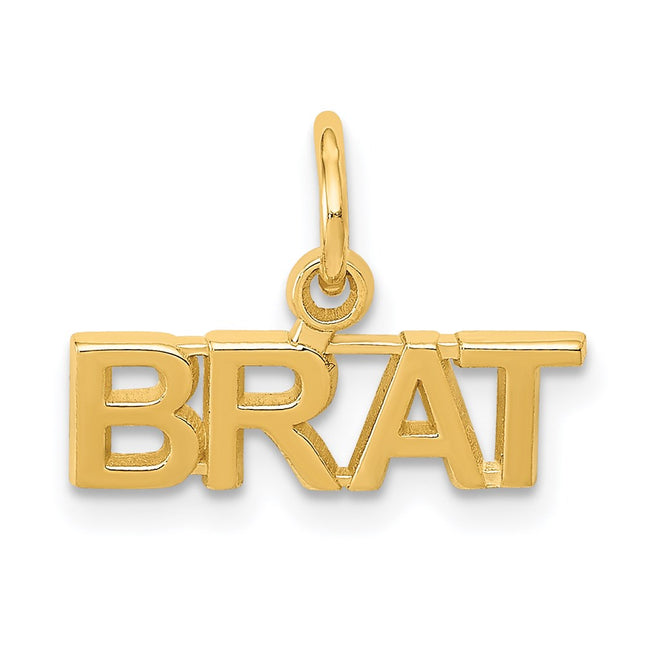 14K Polished Brat Charm, 12 x 15mm