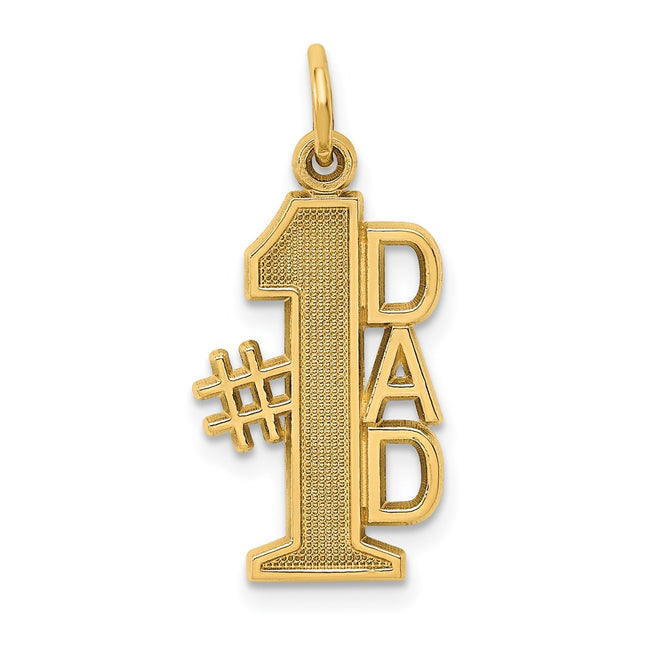 14k #1 Dad Charm, 24 x 11mm