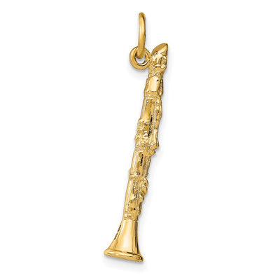 14K 3-D Clarinet Charm