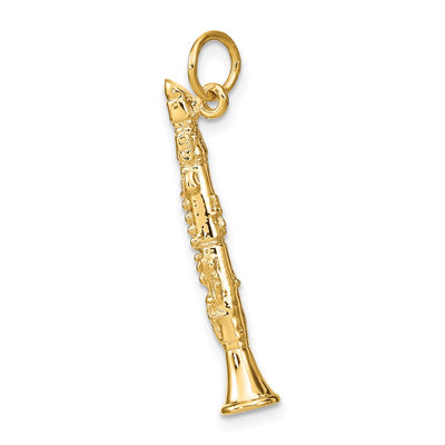 14K 3-D Clarinet Charm