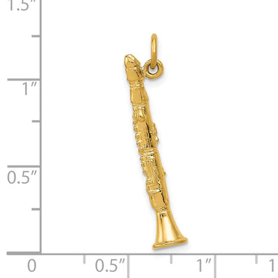 14K 3-D Clarinet Charm