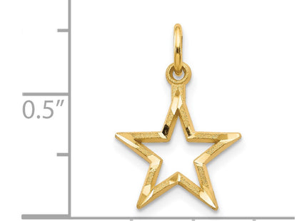 14K gold star charm, further view