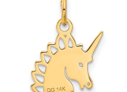 14k Unicorn Charm, 16 x 13mm