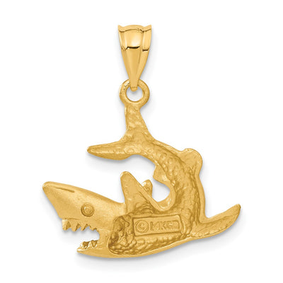 14K Shark Pendant, 25 x 20mm