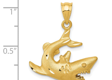 14K Shark Pendant, 25 x 20mm