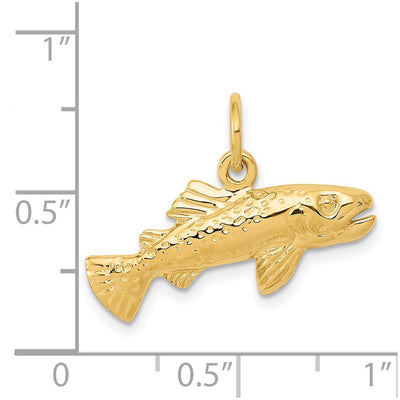 14K Fish Charm, 16 x 24mm