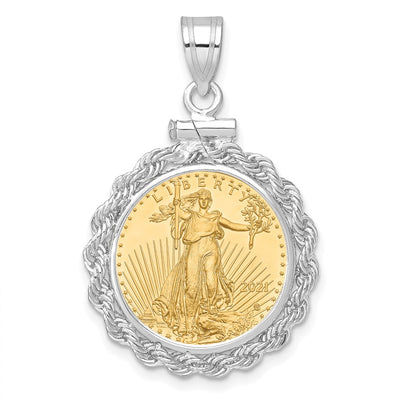 14K white gold pendant